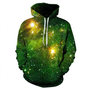 Green Galaxy - Overprint Hoody - Clothing