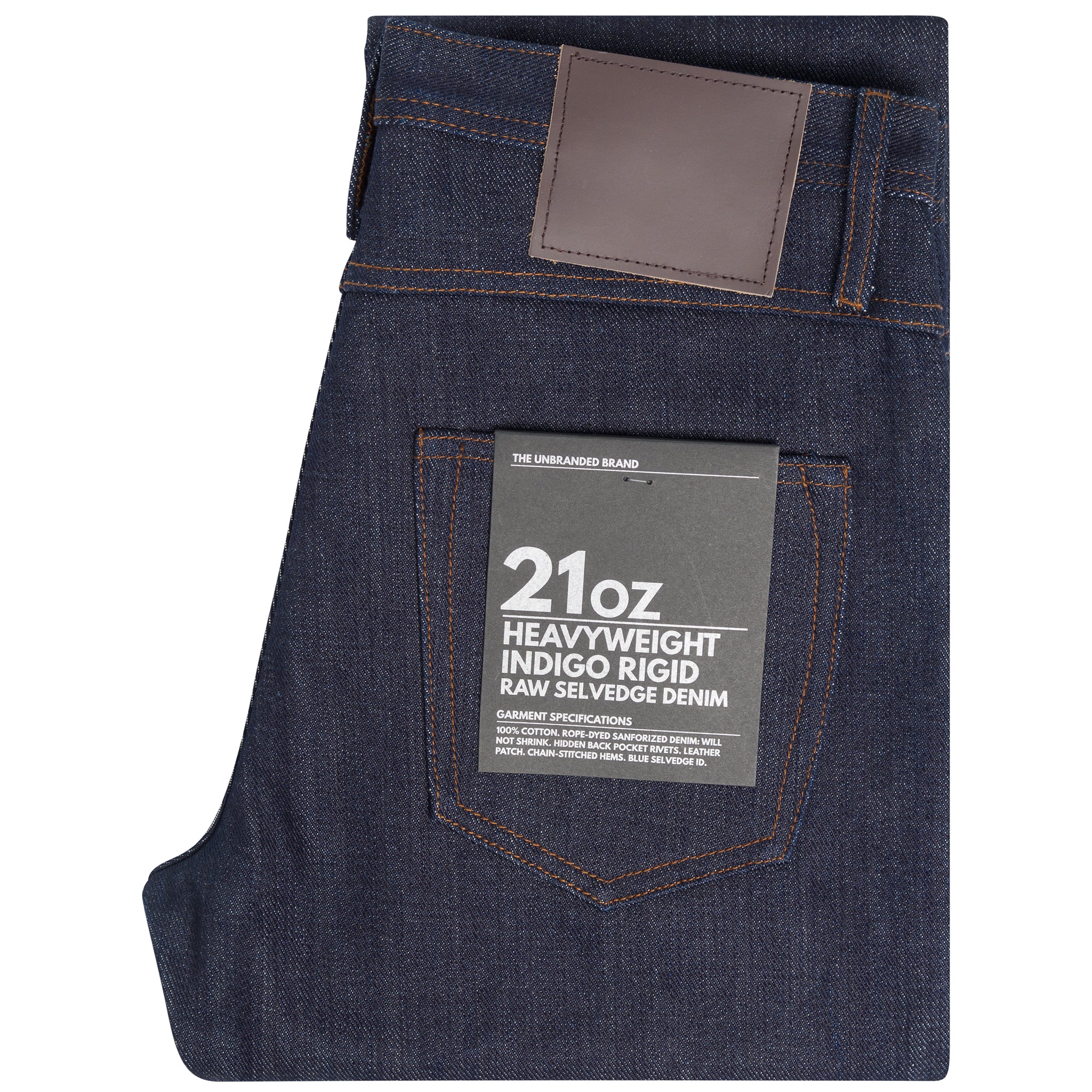 UB321 Straight Fit - 21oz Heavyweight Indigo Selvedge Denim - The Unbranded Brand product image