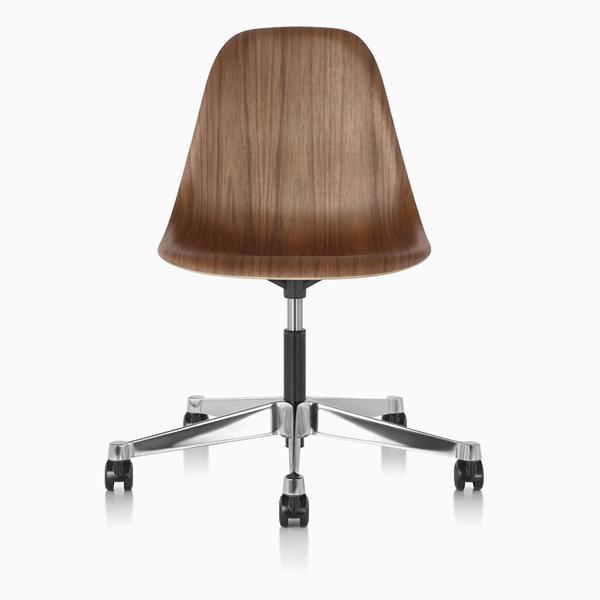 Eames Molded Upholstered Wood Side Chair With Task Base