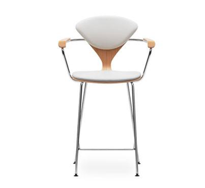 Cherner Stool W Arms Upholstered Seat Back