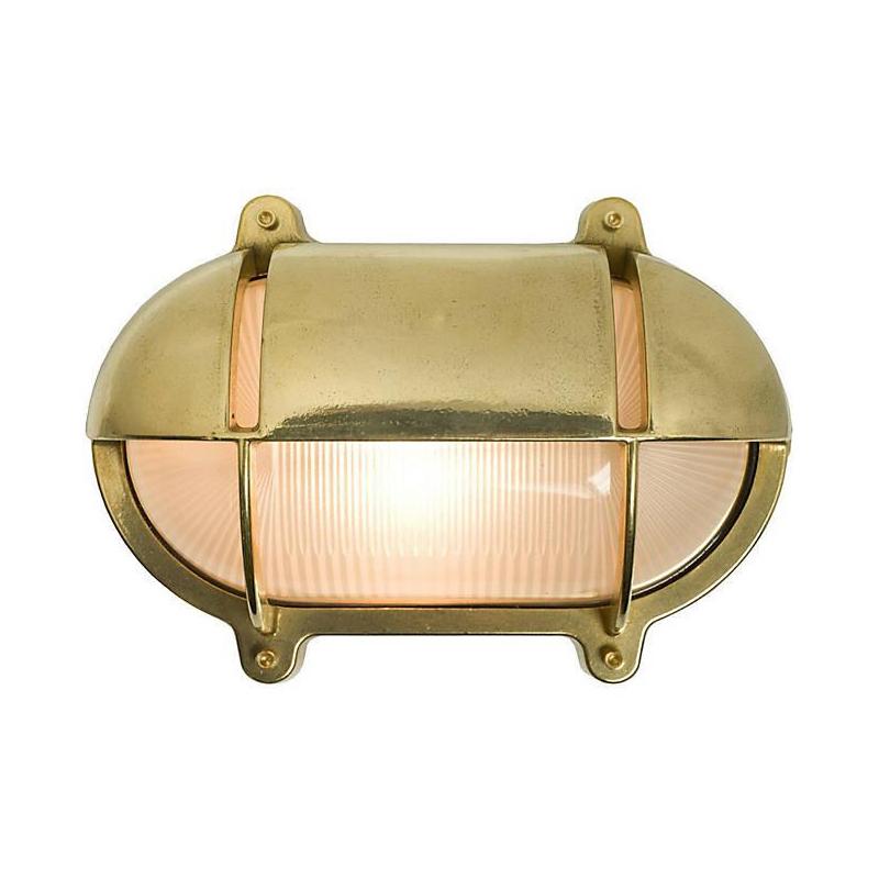 Oval Brass Bulkhead Outdoor Wall Light - CA Modern Home