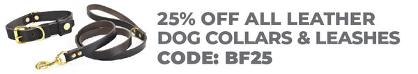 25% Off All Leather Dog Collars & Leashes with Code BF25