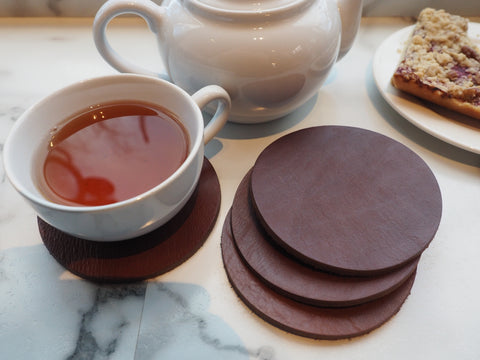 Dark Brown Leather Coasters