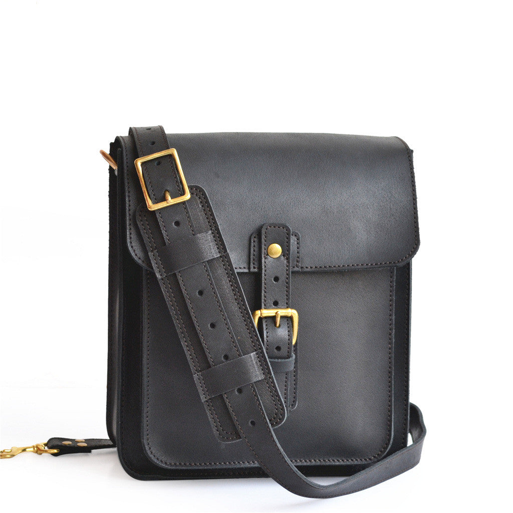 Vertical Crossbody Satchel - Womens Leather Shoulder Bag with Buckle ...