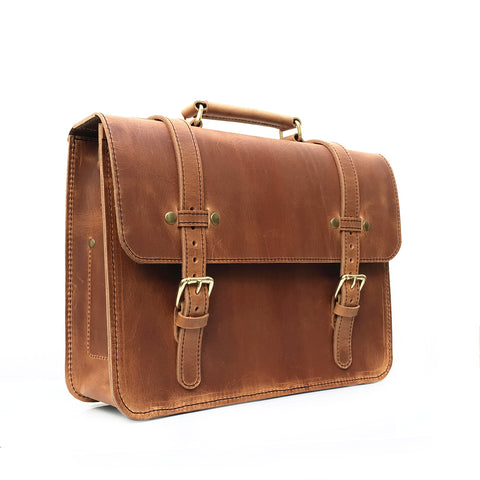 Simple Briefcase - Leather Laptop Messenger Bag – Marlondo Leather Co.