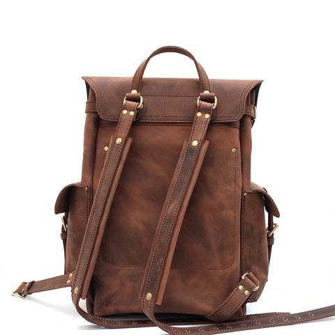 Vintage Leather Backpack - Handmade Laptop Backpack in Rustic Leather ...