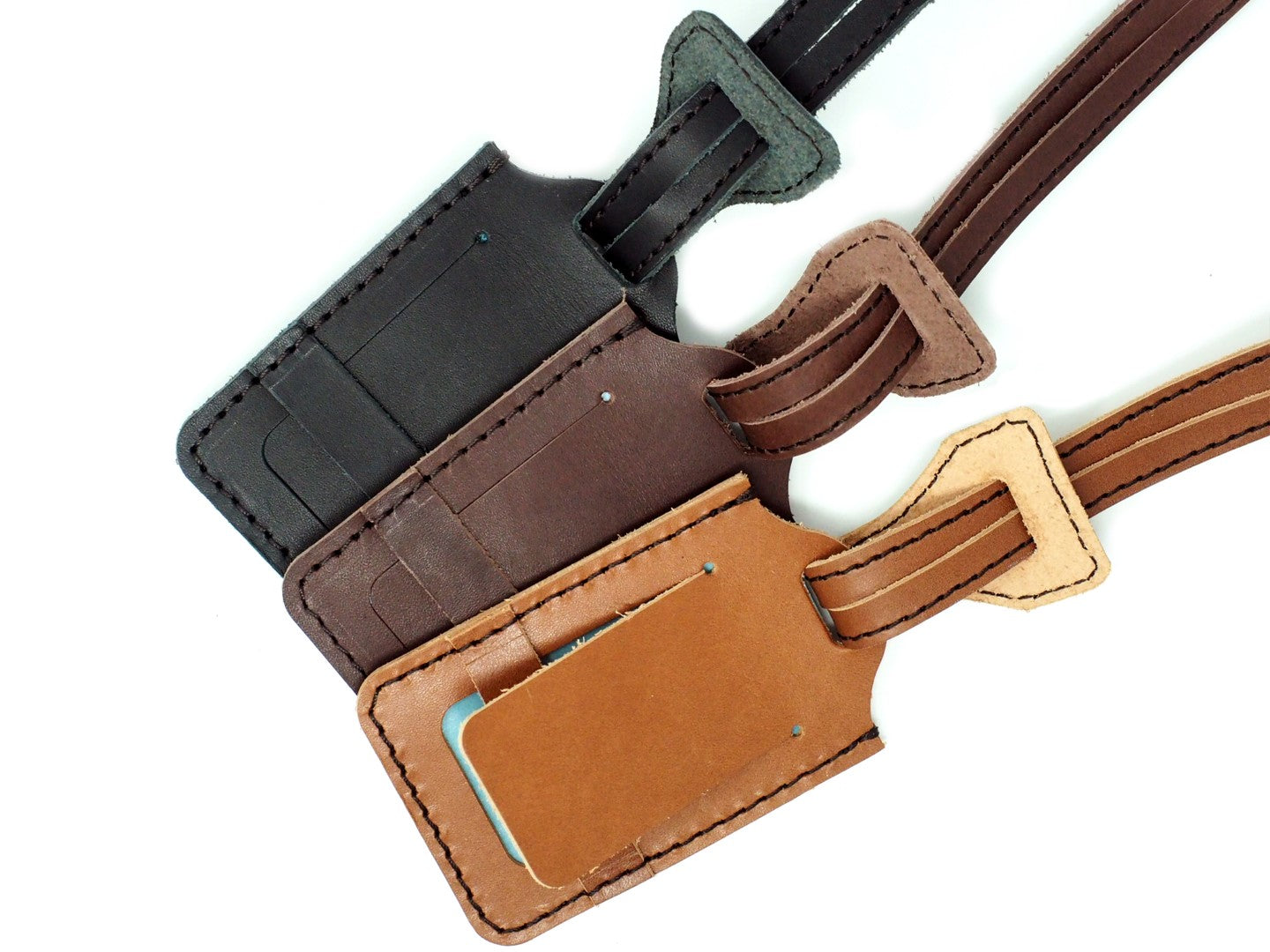 tan luggage tag