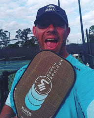 Pickleball Professional player from Florida Davey Williams with elongated Pickleball paddle by revolin sports