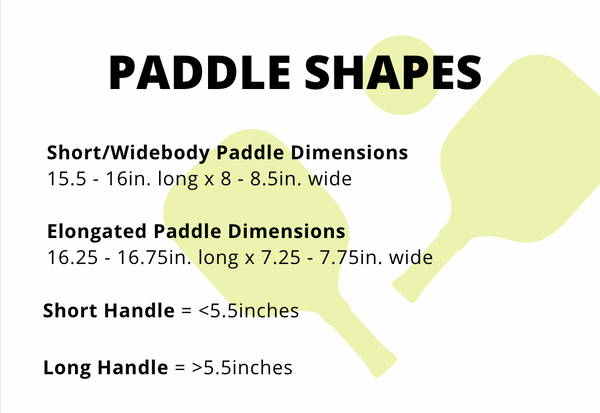 Pickleball Paddle Size, Shape & Weight Guide