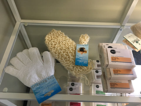 Sisal Mitt & Exfoliating Gloves with soap