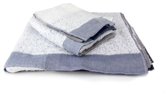 blue grey towels