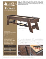 Barren 9' Shuffleboard Spec Sheet