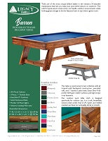 Barren Outdoor Pool Table Spec Sheet