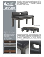 Baylor Backed Dining Bench Modern Spec Sheet