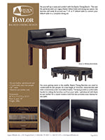Baylor Backed Dining Bench Rustic Spec Sheet
