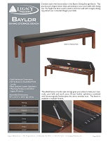 Baylor Dining Storage Bench Modern Spec Sheet