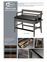 Baylor Spectator Bench Spec Sheet
