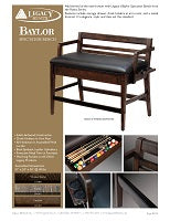 Baylor Spectator Bench Rustic Series Spec Sheet