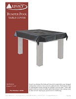 Bumper Pool Table Cover Spec Sheet