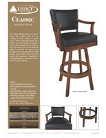 Classic Backed Stool Rustic Series Spec Sheet