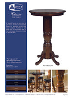 Classic Pub Table Spec Sheet