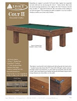 Colt II Pool Table Spec Sheet