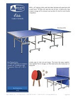 Elite Table Tennis Spec Sheet