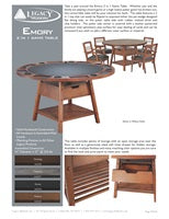 Emoryy Game Table Spec Sheet