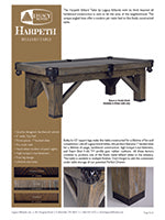 Harpeth Pool Table Spec Sheet