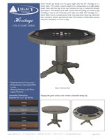 Heritage 3 in 1 Game Table Spec Sheet