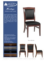 Heritage Dining Game Chair Spec Sheet