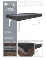 Percy Pool Table Spec Sheet