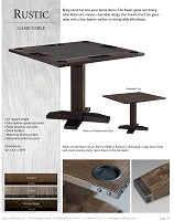 Rustic Poker Table Spec Sheet