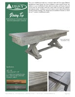 Outdoor Shuffleboard Dining Top Spec Sheet