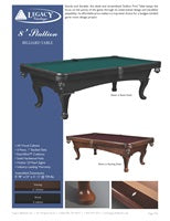 Stallion Pool Table Spec Sheet