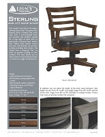 Sterling Game Chair Modern Spec Sheet