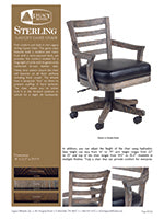 Sterling Game Chair Rustic Spec Sheet