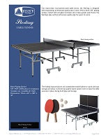 Sterling Table Tennis Spec Sheet