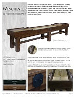 Winchester 12' Shuffleboard Spec Sheet