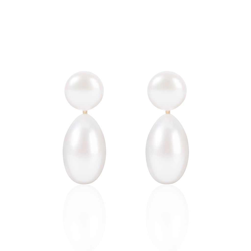Button Pearls with Elongated Pearl Pendants by McFarlane Fine Jewellery