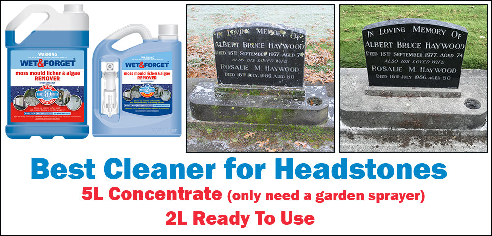 Wet & Forget is the Best Cleaner for Headstones and Graves