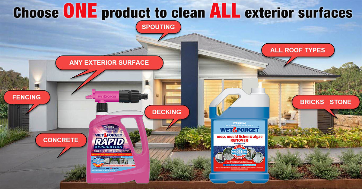 Choose Rapid Application or Wet & Forget to clean all exterior surfaces