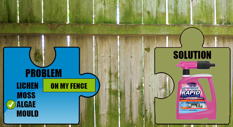 Remove moss or algae off fences with Wet & Forget's Rapid Application