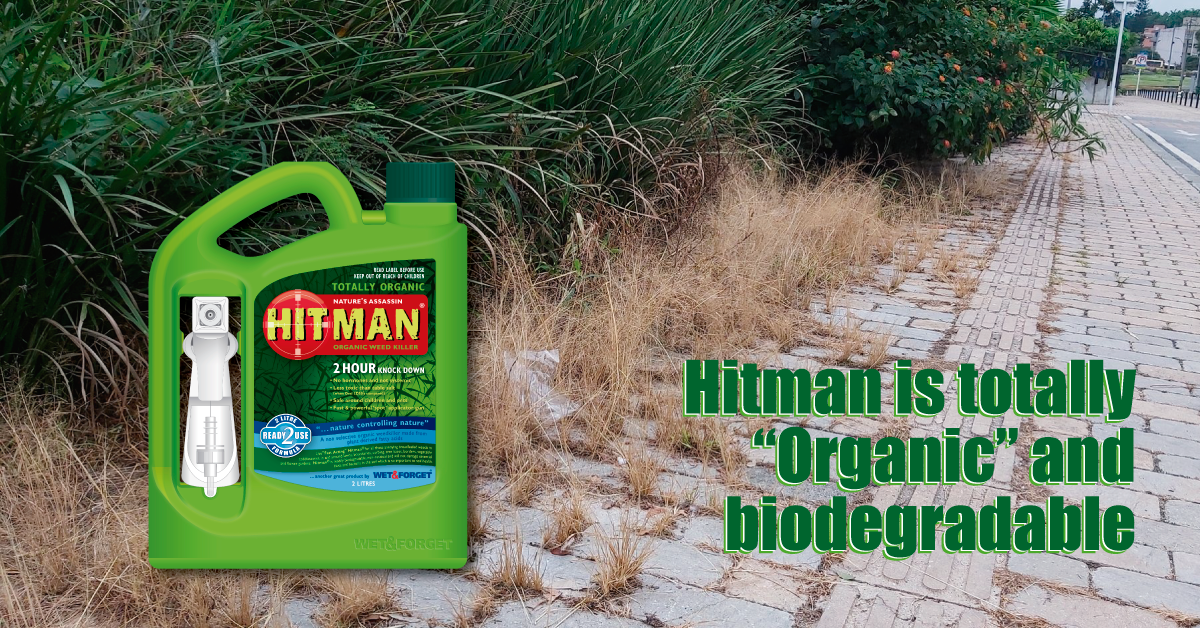 Hitman Organic Weedkiller use plant fatty acids to kill the weeds