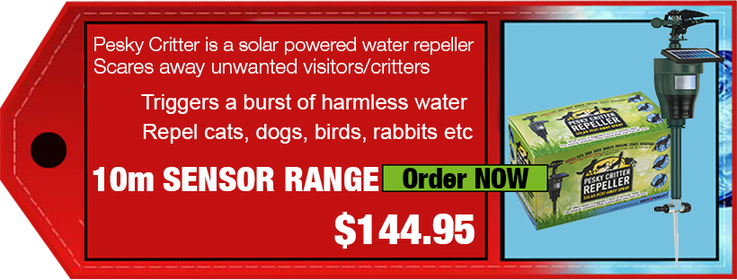 Pesky Critter is a water repeller for nuisance small animals on your property
