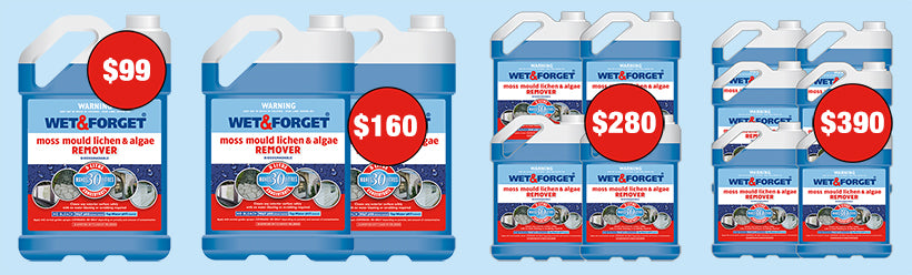 Wet & Forget comes in many pack sizes to save money