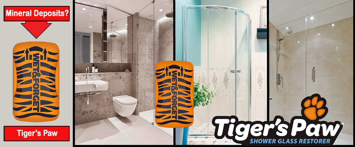 Tiger's paw is the Best Product to remove Calcium Deposits from Shower Doors