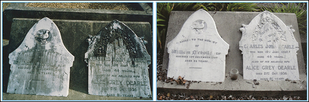Cleaning Moss Mould and Lichen Off Headstones and Graves - is a Job for Wet & Forget
