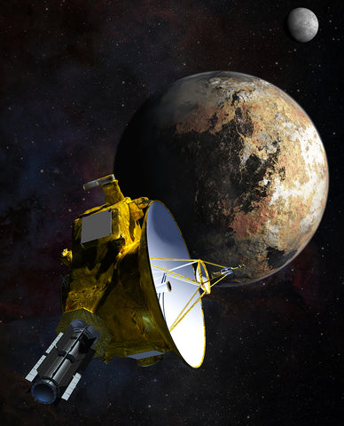 Artist Interpretation of New Horizons Probe Pluto FlyBy - Credit NASA/JHU APL/SwRI/Steve Gribben
