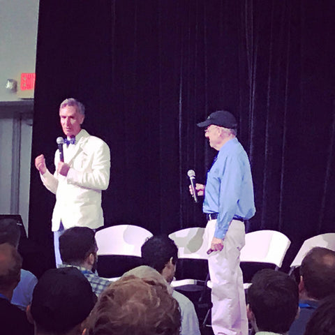 Bill Nye and Mat Kaplan from The Planetary Society giving the LightSail2 Mission Briefing at The Kennedy Space Center